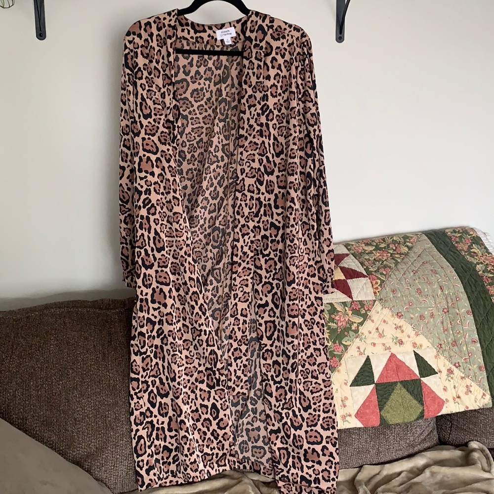 Cheetah print silk robe